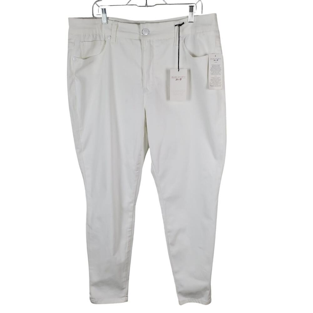 Seven Melissa McCarthy Women Forever White Pencil Denim Jeans Size 18